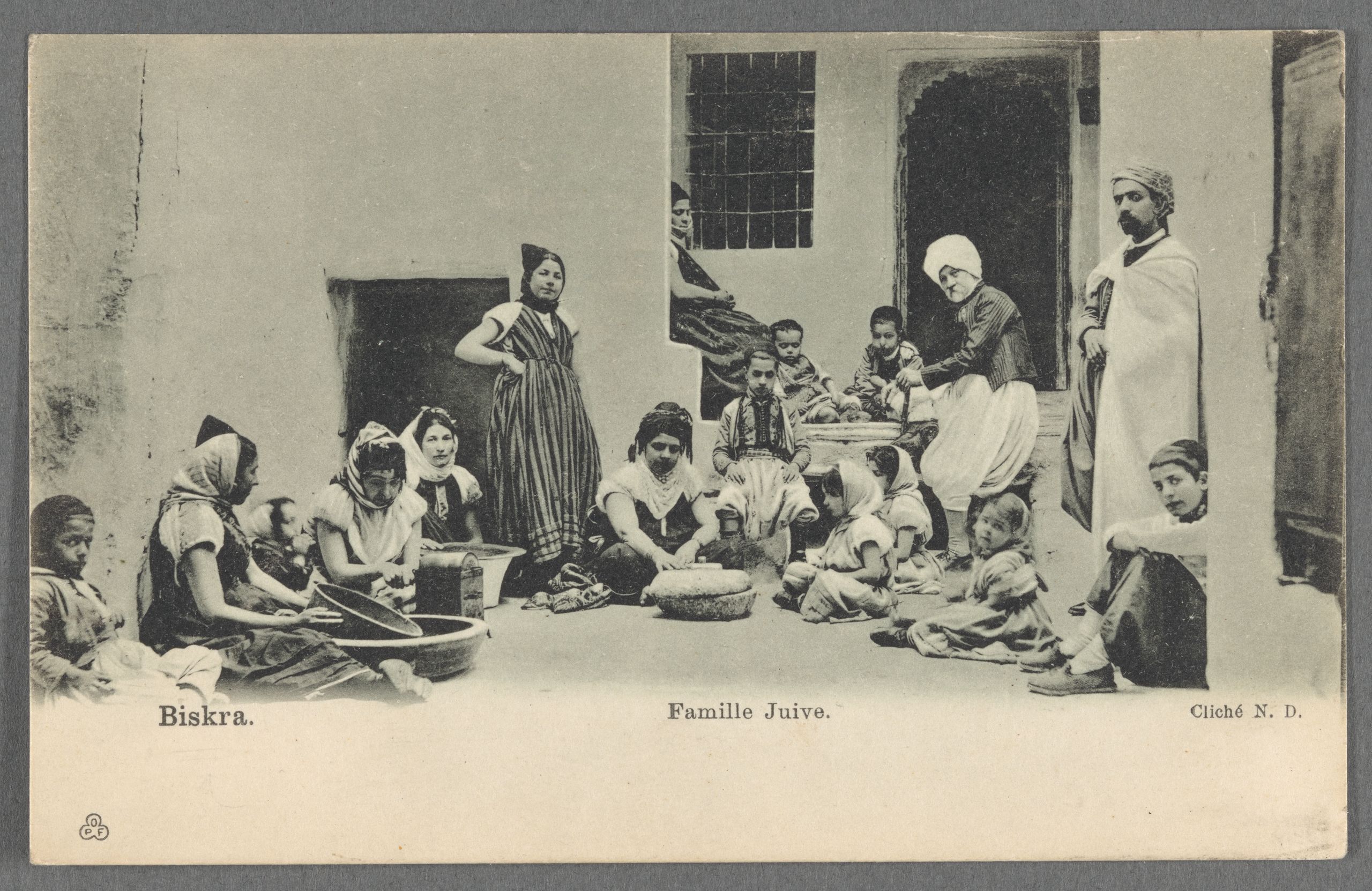 Black and white photograph of Jewish Algerian family