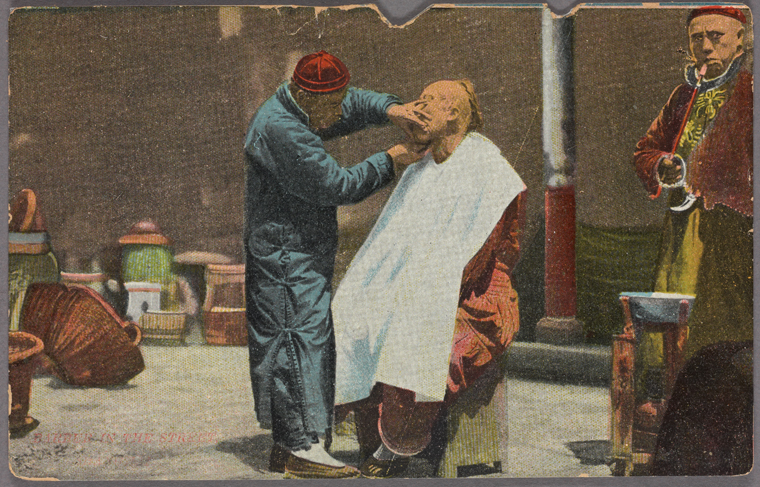 Barber in the street, Shanghai