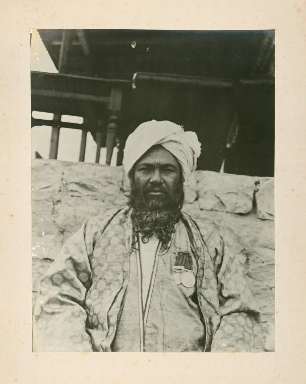 Man wearing turban and medals